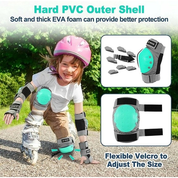 Kids Protective Gear Set - Gray and Green - Picture 5 of 6